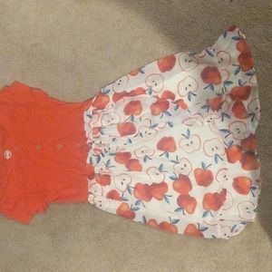 Girls red and white apple dress size 10-12